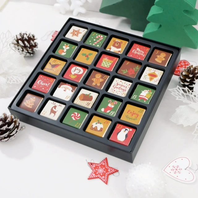 Wholesale Custom Logo Empty Advent Calendar Box Packaging Christmas Gift Advent Calendar Box