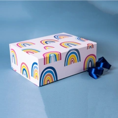 Custom Design Cardboard Rigid Magnet Box Luxury Exquisite Folding Gift Box With Ribbon
