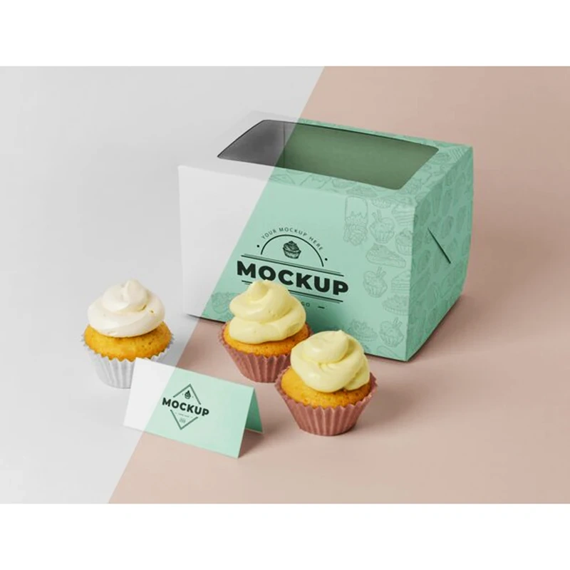 Wholesale Custom Luxury Pastry Bread Cake Box Bakery Donut Mockup Packaging Box With Plastic Window