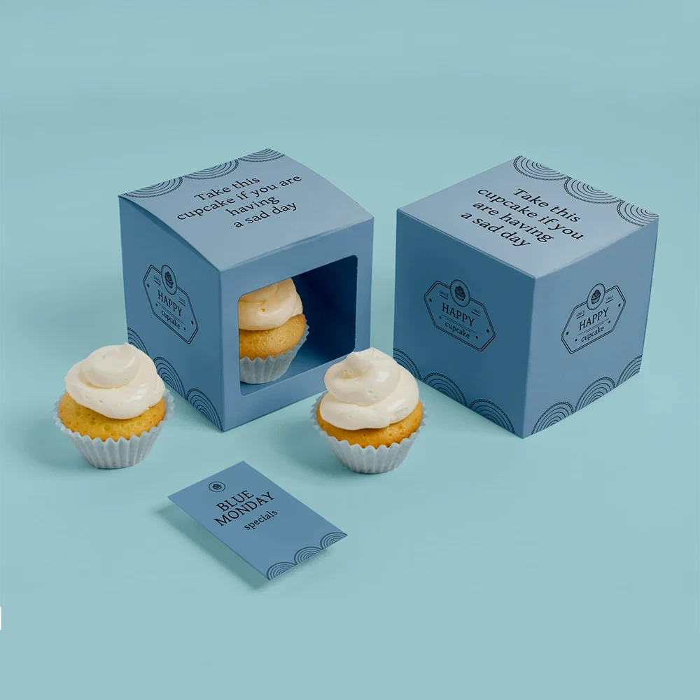 Wholesale Custom Luxury Pastry Bread Cake Box Bakery Donut Mockup Packaging Box With Plastic Window