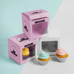 Wholesale Custom Luxury Pastry Bread Cake Box Bakery Donut Mockup Packaging Box With Plastic Window