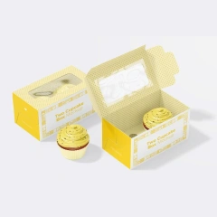 Cup Cake Box Custom Logo Size Paper Folding Cake Packaging Cupcake Boxes Cake Box With Window