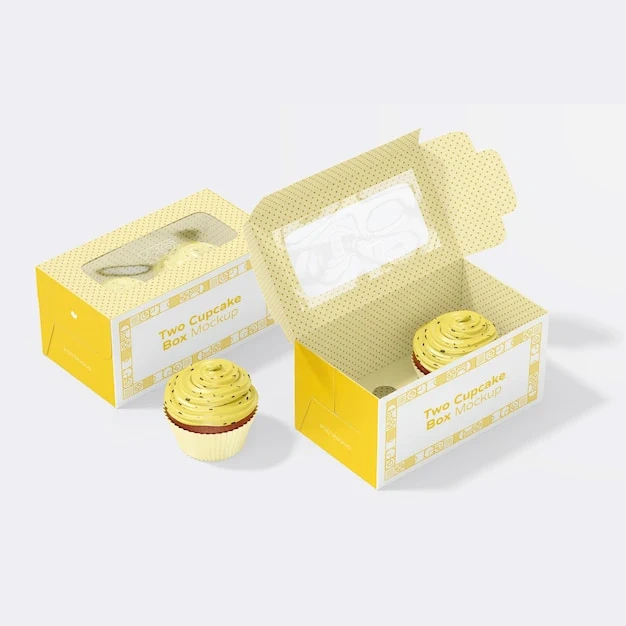 Cup Cake Box Custom Logo Size Paper Folding Cake Packaging Cupcake Boxes Cake Box With Window