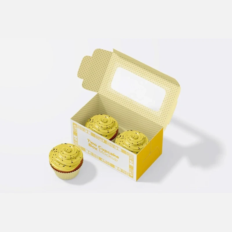 Cup Cake Box Custom Logo Size Paper Folding Cake Packaging Cupcake Boxes Cake Box With Window