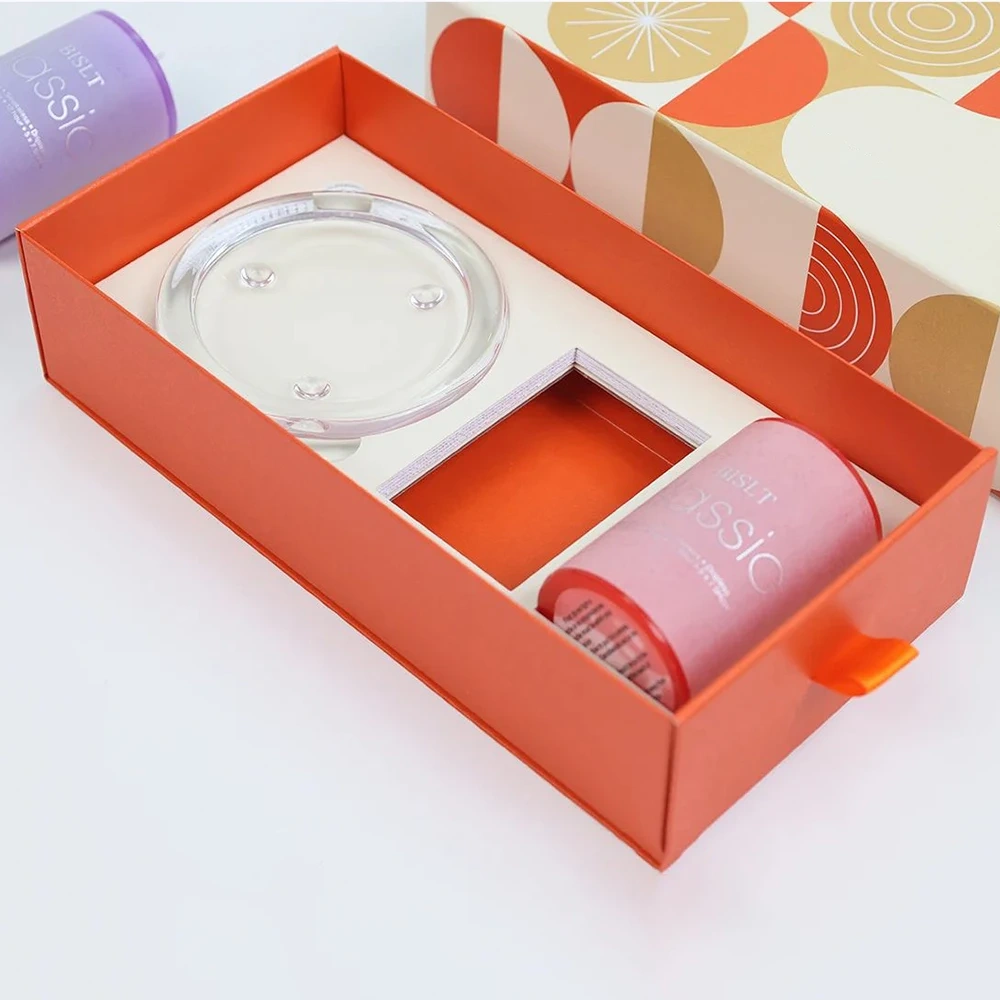 Custom Printed Logo Candle Packaging Box Sustainability Foldable Drawer Paper Gift Box
