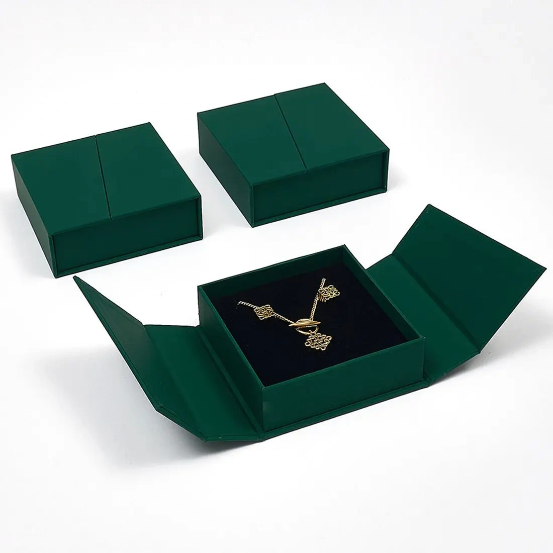 Custom Double-Door Magnetic Paper Gift Jewelry Box Paper Jewellery Box Eco- friendly Cardboard Jewlery Box Packaging