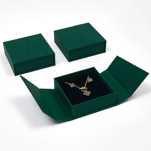 Custom Double-Door Magnetic Paper Gift Jewelry Box Paper Jewellery Box Eco- friendly Cardboard Jewlery Box Packaging