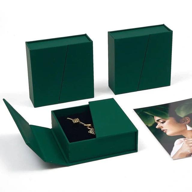 Custom Double-Door Magnetic Paper Gift Jewelry Box Paper Jewellery Box Eco- friendly Cardboard Jewlery Box Packaging
