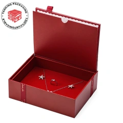 Custom Valentines Day Gift Magnetic Packaging Paper Box Jewelry Box Cosmetic Box With Ribbon