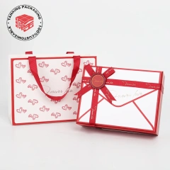 Custom Valentines Day Gift Magnetic Packaging Paper Box Jewelry Box Cosmetic Box With Ribbon