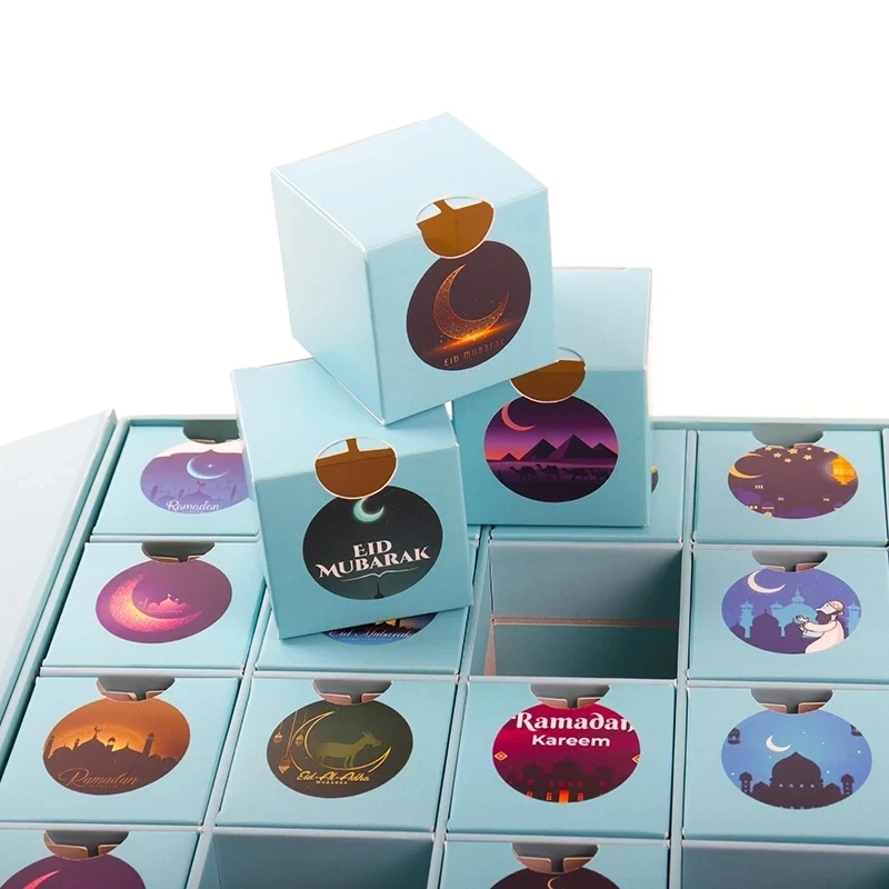 Custom Printing 30 Days Festive Season Gift Empty Luxury Calendar Advent Muslim Ramadan Packaging Paper Magnet Gift Box