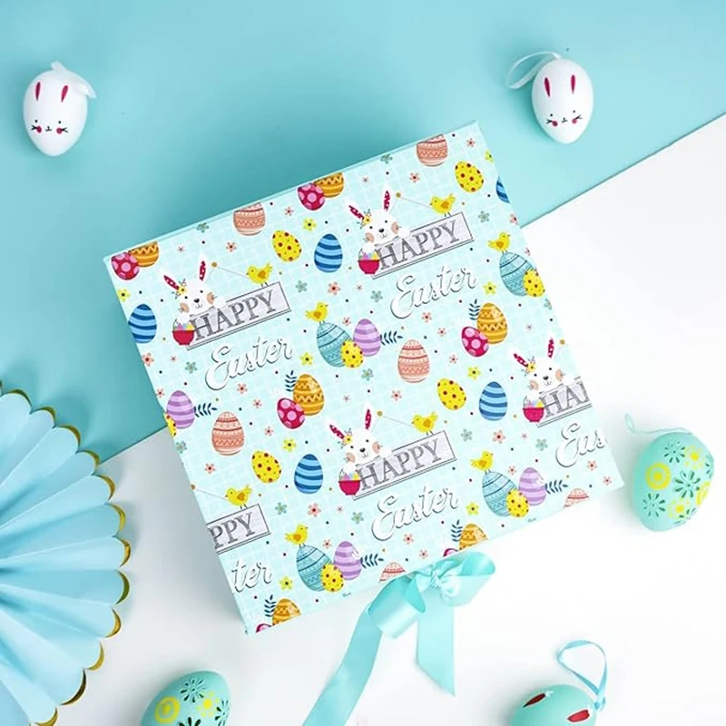 Wholesale Customized Easter Set Holiday Packaging Box Custom Folding Box Packaging Gift Boxes With Ribbon