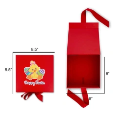 Customized Easter Holiday Packaging Box Folding Magnet Box Packaging Gift Boxes With Ribbon