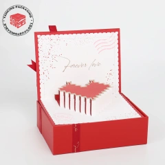 Custom Valentines Day Gift Magnetic Packaging Paper Box Jewelry Box Cosmetic Box With Ribbon