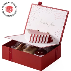 Custom Valentines Day Gift Magnetic Packaging Paper Box Jewelry Box Cosmetic Box With Ribbon