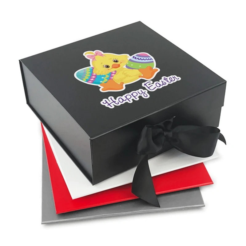 Customized Easter Holiday Packaging Box Folding Magnet Box Packaging Gift Boxes With Ribbon