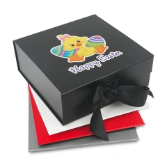 Customized Easter Holiday Packaging Box Folding Magnet Box Packaging Gift Boxes With Ribbon