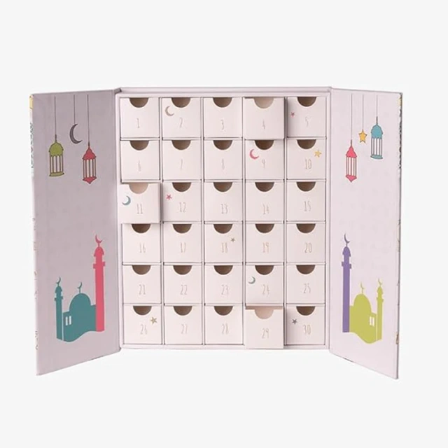 Custom Luxury Cute Ramadan 30 Days Advent Calendar Gift Box Packaging Paper Magnet Gift Box For Children