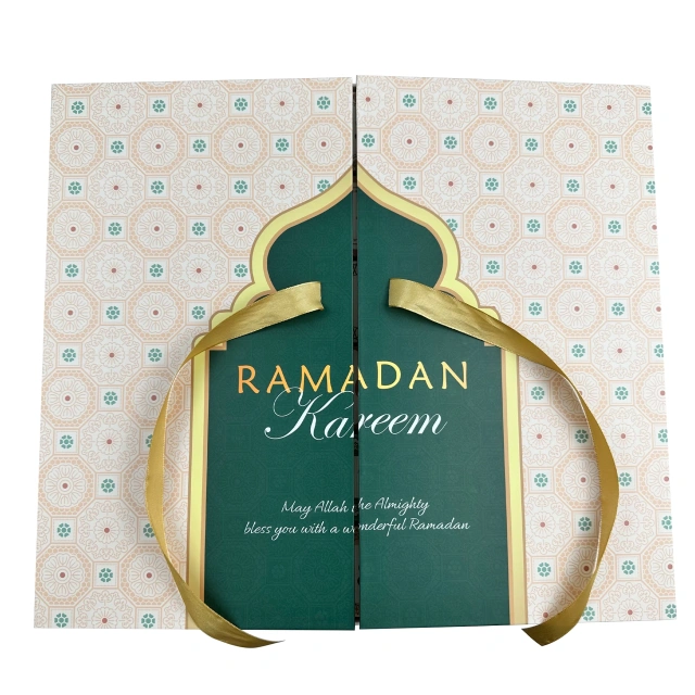 Customized Wholesale Ramadan 30 Days Advent Calendar Gift Box Packaging Paper Magnet Gift Box With Ribbon