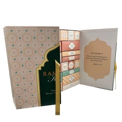 Customized Wholesale Ramadan 30 Days Advent Calendar Gift Box Packaging Paper Magnet Gift Box With Ribbon