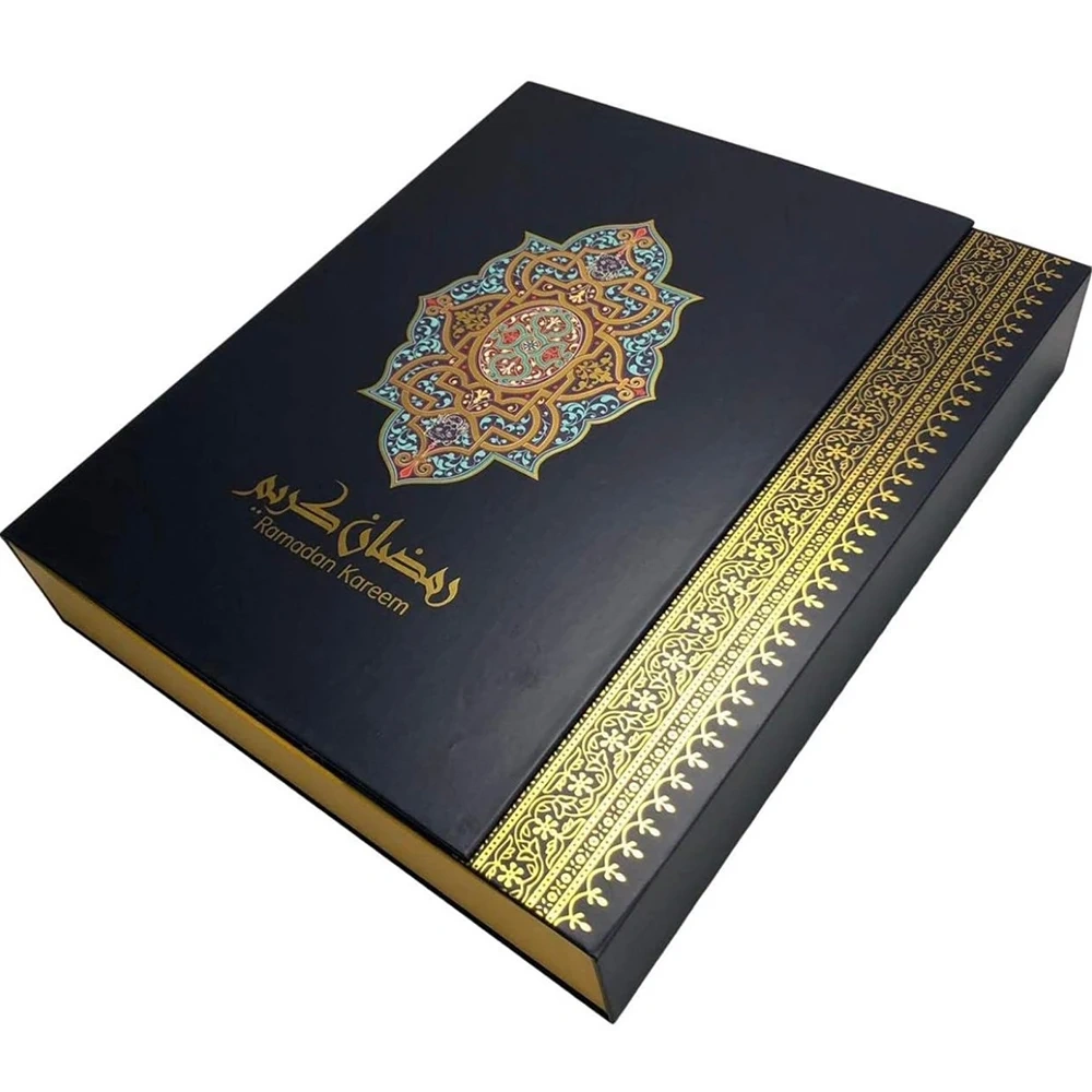 Custom Hot Stamping Ramadan 30 Days Advent Calendar Gift Box Packaging Paper Magnet Gift Box