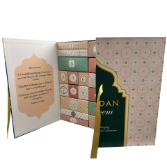Customized Wholesale Ramadan 30 Days Advent Calendar Gift Box Packaging Paper Magnet Gift Box With Ribbon