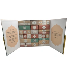 Customized Wholesale Ramadan 30 Days Advent Calendar Gift Box Packaging Paper Magnet Gift Box With Ribbon
