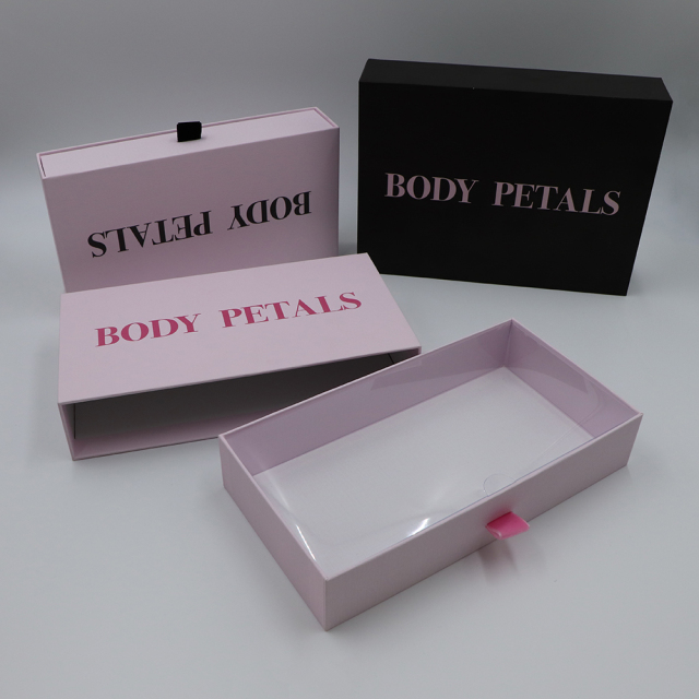 Wholesale Custom Logo Fancy Gift Box Rigid Pull-Out Drawer with Ribbon Grey Board Paper for Watches Glasses Jewelry