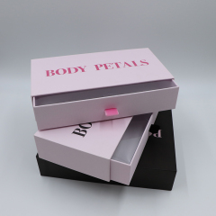 Wholesale Custom Logo Fancy Gift Box Rigid Pull-Out Drawer with Ribbon Grey Board Paper for Watches Glasses Jewelry