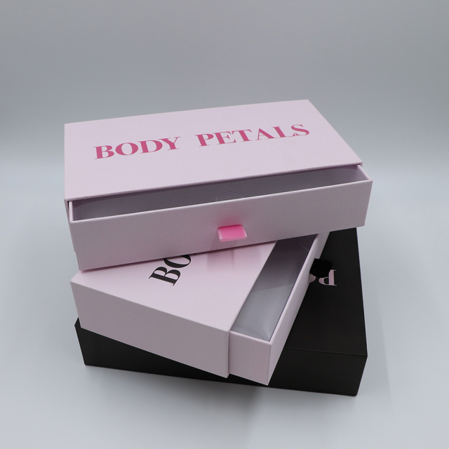 Wholesale Custom Logo Fancy Gift Box Rigid Pull-Out Drawer with Ribbon Grey Board Paper for Watches Glasses Jewelry