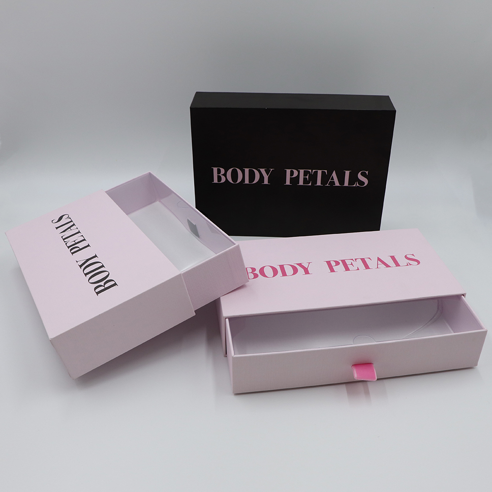 Wholesale Custom Logo Fancy Gift Box Rigid Pull-Out Drawer with Ribbon Grey Board Paper for Watches Glasses Jewelry