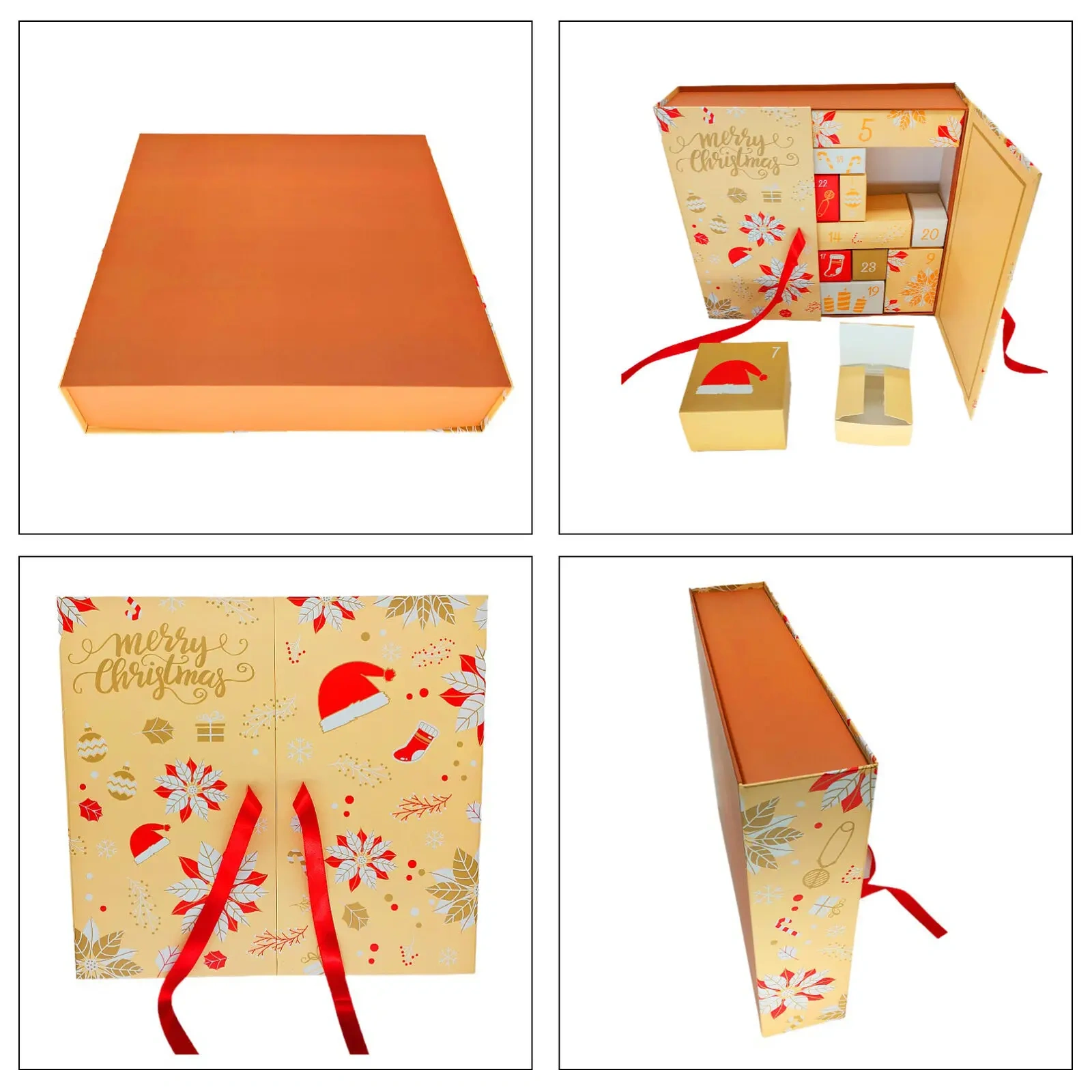Custom Paper Boxes Packaging Printing Luxury Mystery Gift Box Christmas Advent Calendar Box for Kids