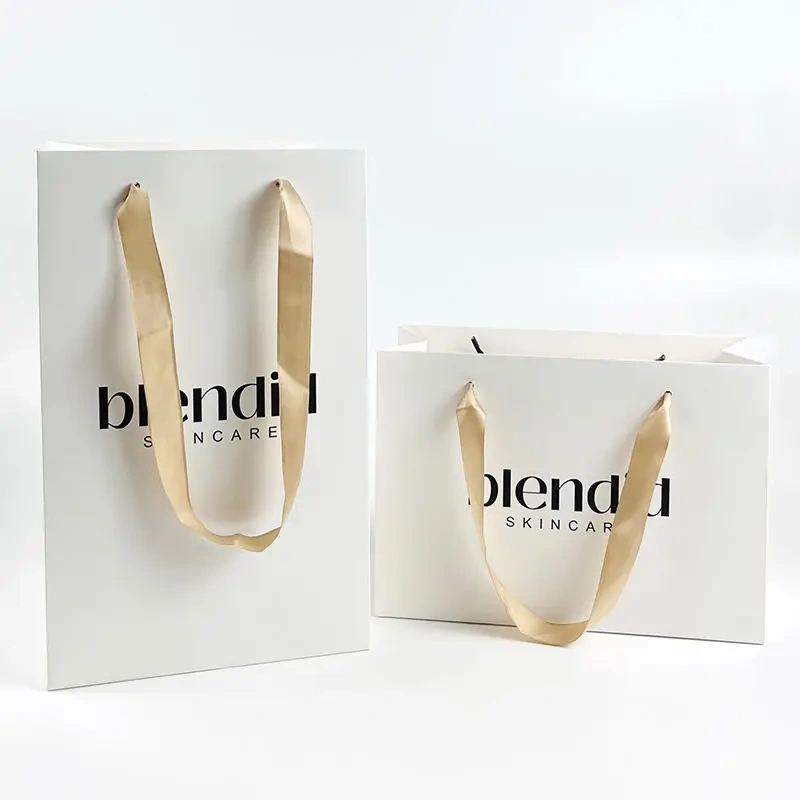 Simple-style Wholesale Customizable Color Logo Printing Paper Bag with Handle