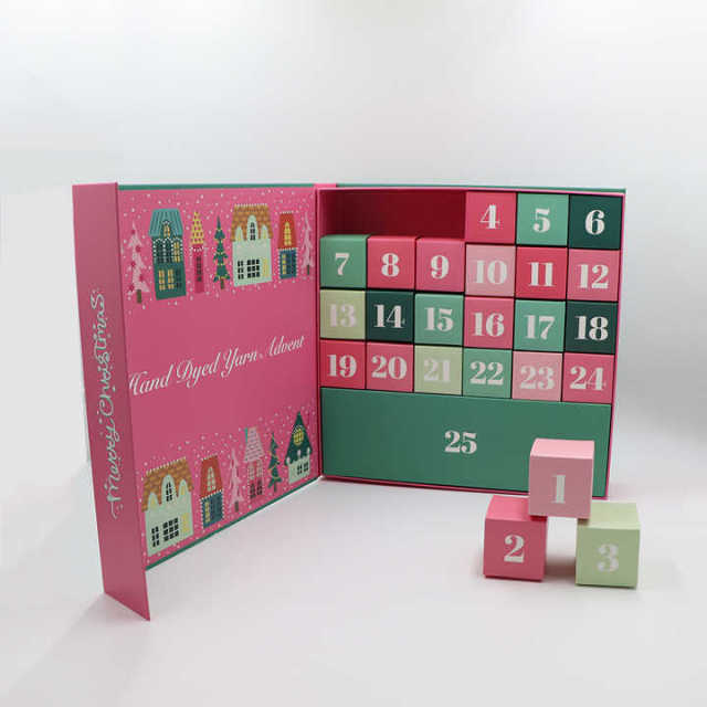 Customized Printing Magnet Luxury Mystery Christmas 25 Days Advent Calendar Gift Box Packaging Paper Gift Box