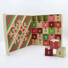 Customized Magazine Christmas Advent Calendar Box Paper Packaging Printing Luxury Mystery Gift Box with 25 Small  Box