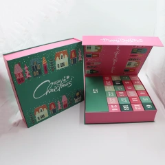 Customized Printing Magnet Luxury Mystery Christmas 25 Days Advent Calendar Gift Box Packaging Paper Gift Box