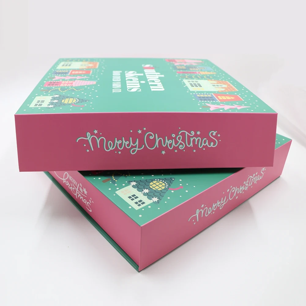 Customized Printing Magnet Luxury Mystery Christmas 25 Days Advent Calendar Gift Box Packaging Paper Gift Box