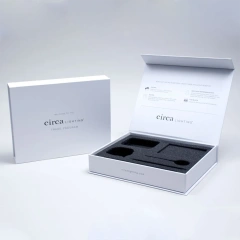 Luxury Recyclable Magnetic Gift Box Custom Logo Rigid Cardboard Packaging for Cosmetic Perfume Sponge Lining Embossed Printing