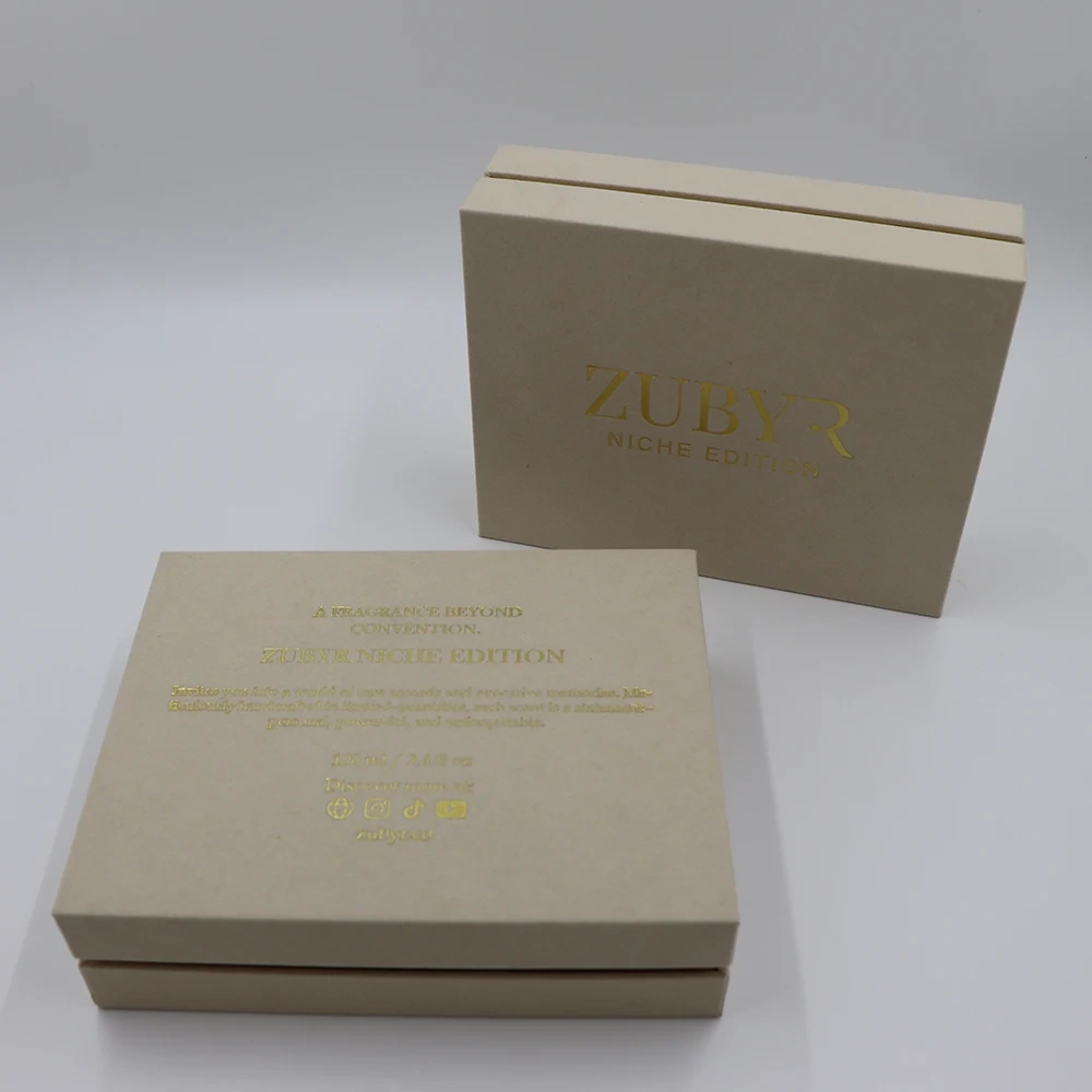 Custom Luxury High Quality Flannel Lid Base Perfume Box Matt Lamination Cosmetic Gift Packaging Paper Box Flannel Sponge Lining