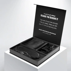 Luxury Recyclable Magnetic Gift Box Custom Logo Rigid Cardboard Packaging for Cosmetic Perfume Sponge Lining Embossed Printing