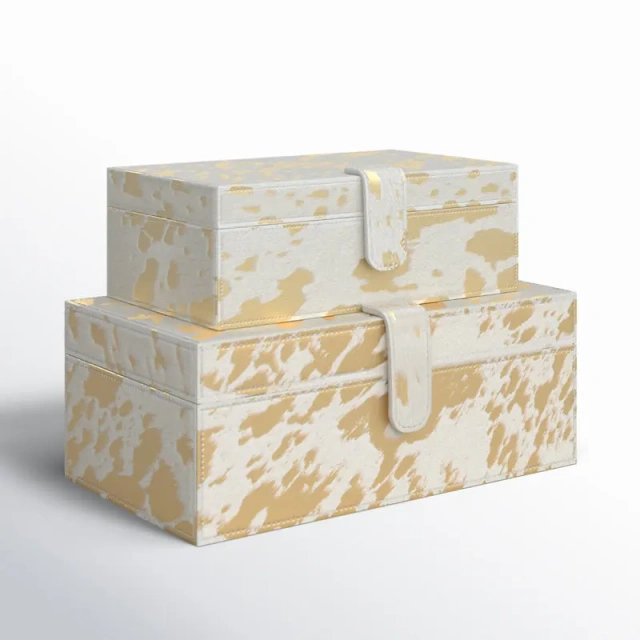 Custom High-End Luxury PU Faux Leather Gift Box Set Rectangle MDF Storage for Perfume Cosmetics Skin Care