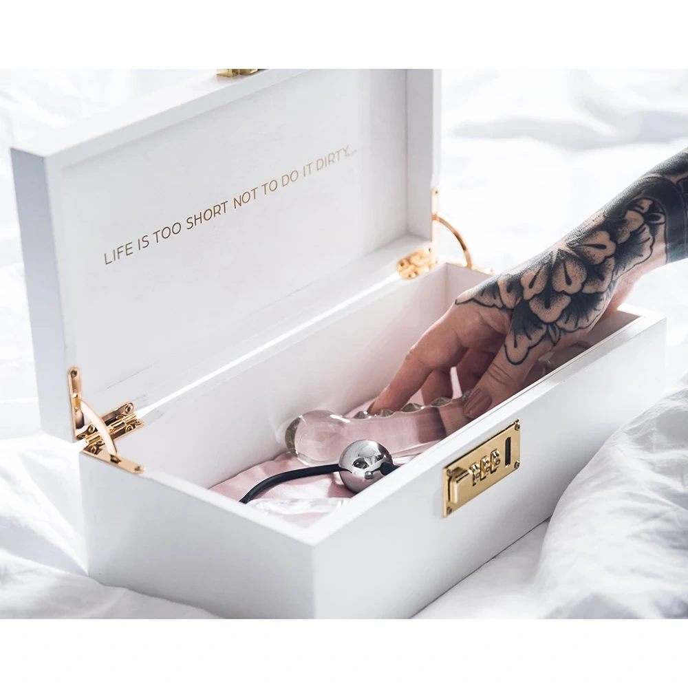 Customized Luxurious MDF Rectangle Storage Box with Code Lock Adult Products Packaging Sexy Valentine's Day Gift Idea