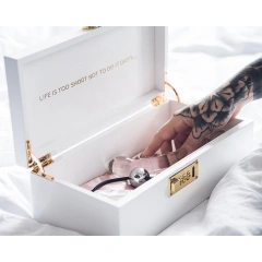 Customized Luxurious MDF Rectangle Storage Box with Code Lock Adult Products Packaging Sexy Valentine's Day Gift Idea