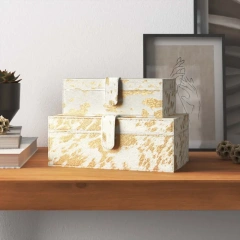 Custom High-End Luxury PU Faux Leather Gift Box Set Rectangle MDF Storage for Perfume Cosmetics Skin Care