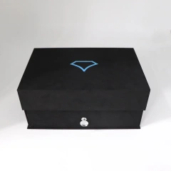 Customized High Quality Luxury Double Layer Flannel Box Drawer Magnet Cosmetic Gift Box with Hot Stamping Logo