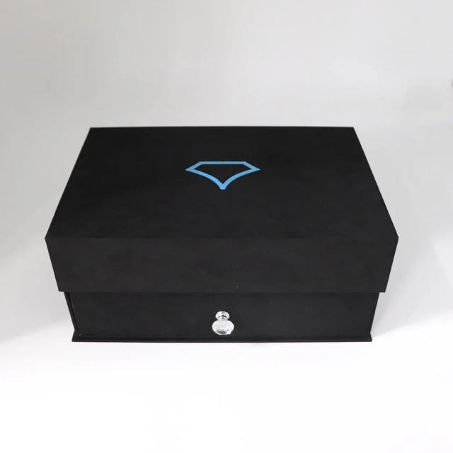 Customized High Quality Luxury Double Layer Flannel Box Drawer Magnet Cosmetic Gift Box with Hot Stamping Logo