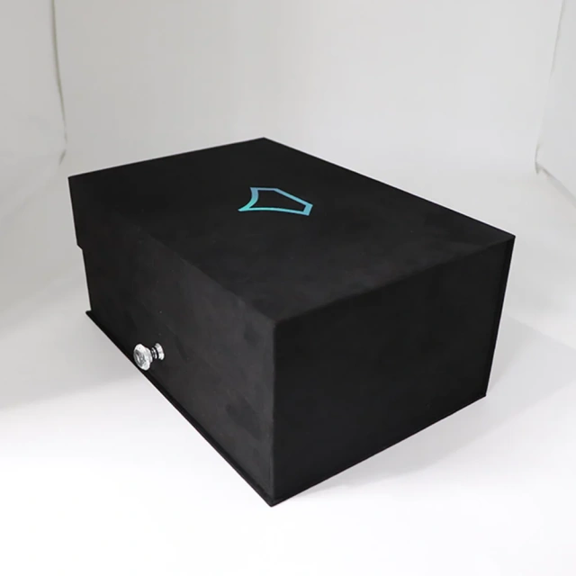 Customized High Quality Luxury Double Layer Flannel Box Drawer Magnet Cosmetic Gift Box with Hot Stamping Logo
