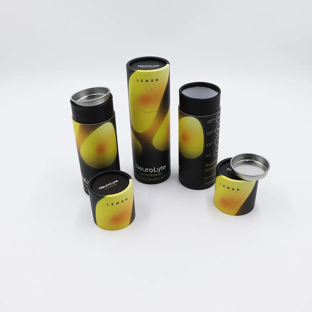 Custom Biodegradable Different Sized Round Food Grade Paper Box Large Containers Kraft Cardboard Packaging Paper Tube