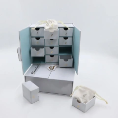 Custom Gift 12 Day Countdown Cosmetics Beauty Advent Calendar Box Empty Paper Wrapped Christmas Jewelry Drawer Calendar Box