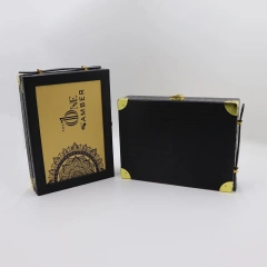 Customized Luxurious Rectangle Jewelry PU Leather Gift Box with Stamping Embossing Logo Hardware Locks Flannel Lining